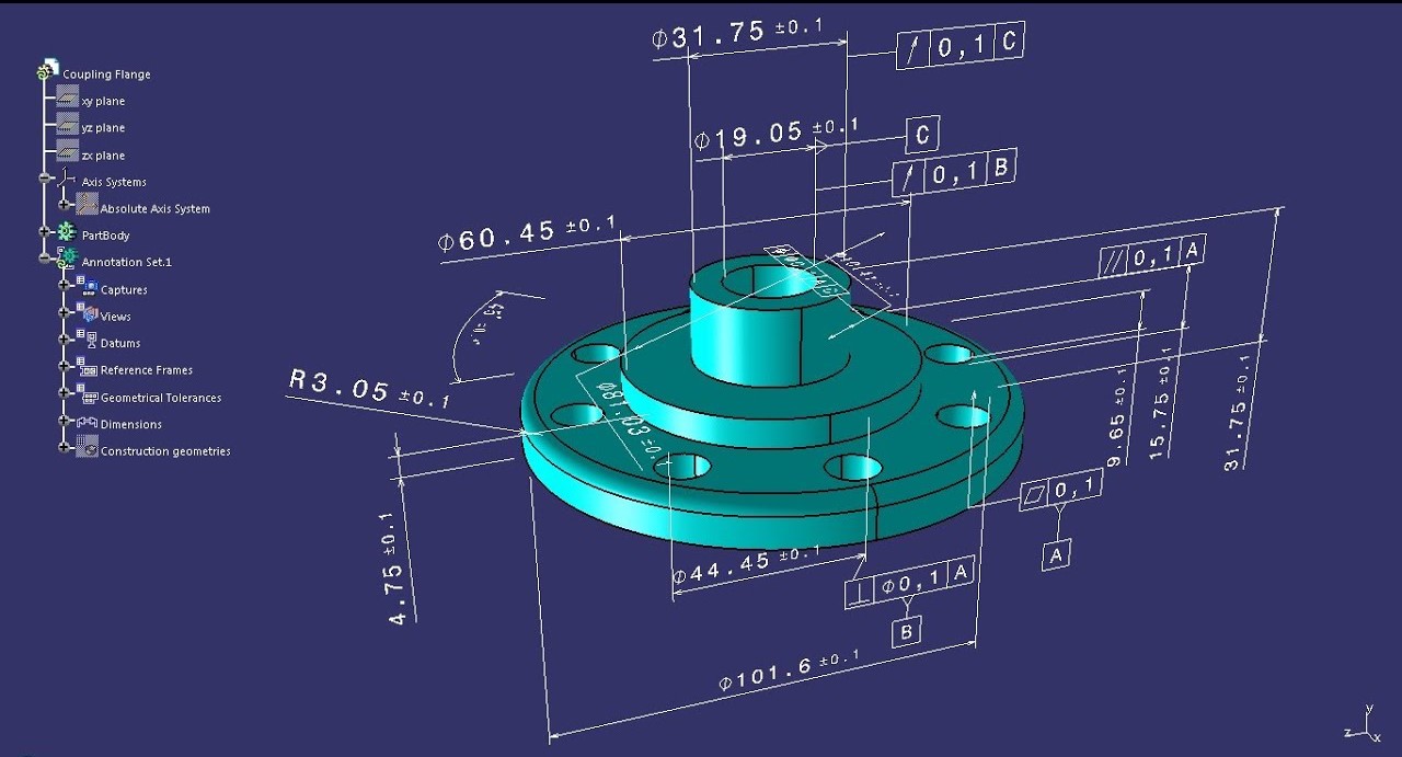 Formation CATIA FTA – Tolérancement fonctionnel 3D et annotations techniques PMI