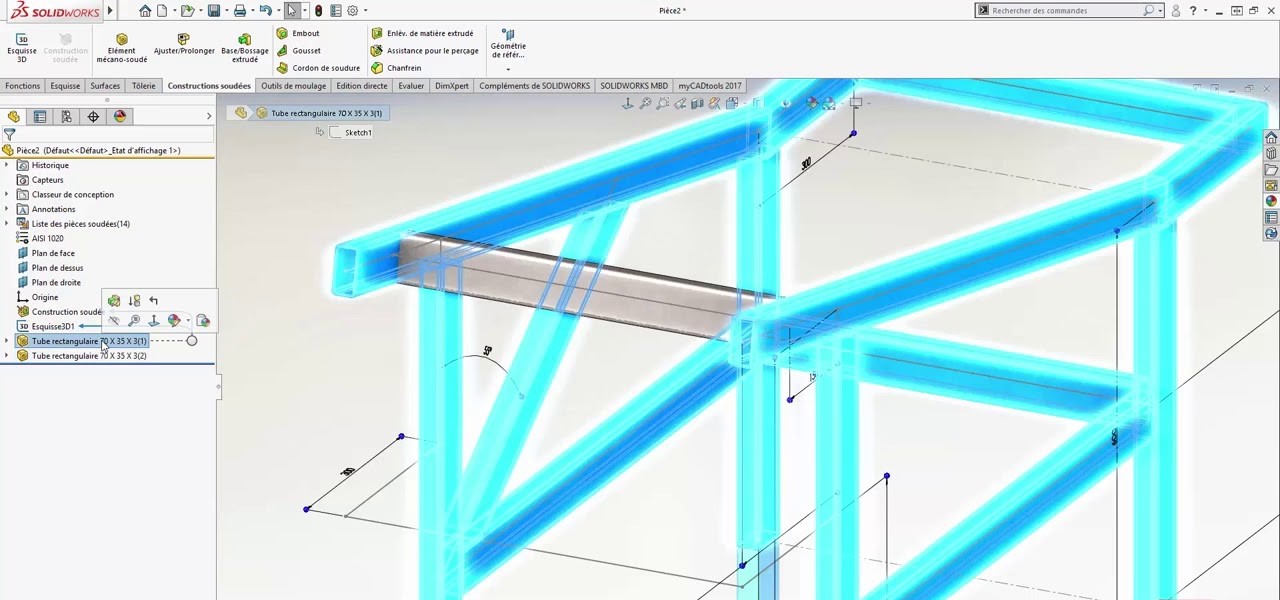 Formation SolidWorks Construction Soudée – CAO d’ensembles mécano-soudés et structures métalliques