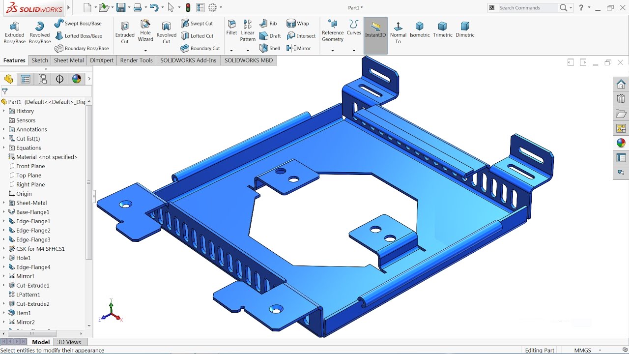 Formation SolidWorks Tôlerie – Modélisation de pièces en tôle pliée et mise à plat CAO
