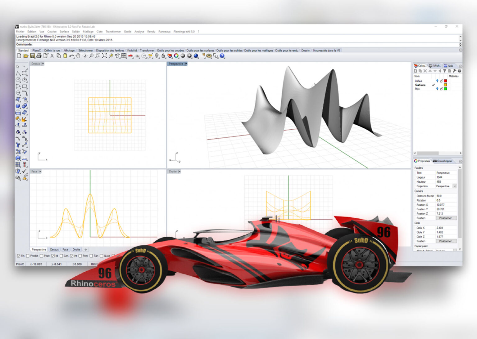 Formation Rhinoceros 3D – Initiation à la modélisation surfacique et au design 3D